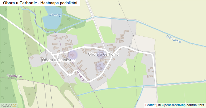 Obora u Cerhonic - mapa podnikání