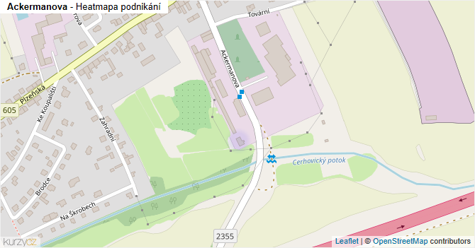 Ackermanova - mapa podnikání