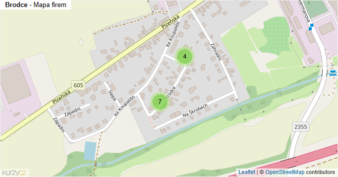 Brodce - mapa firem