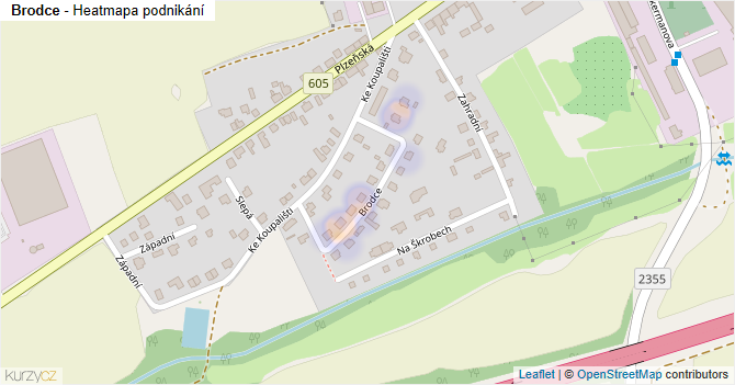Brodce - mapa podnikání