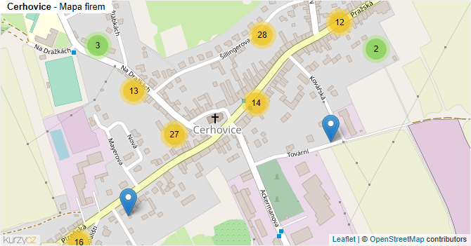 Cerhovice - mapa firem