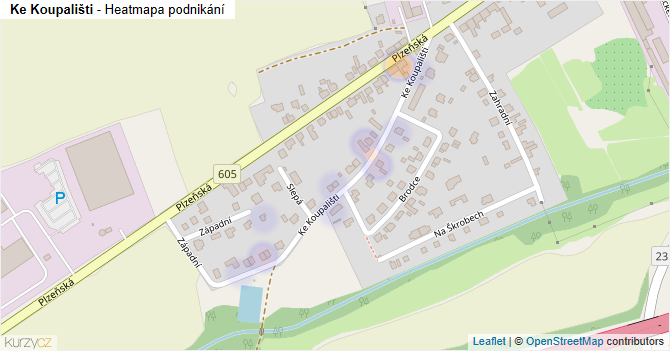 Ke Koupališti - mapa podnikání