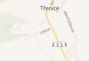 Letná v obci Cerhovice - mapa ulice