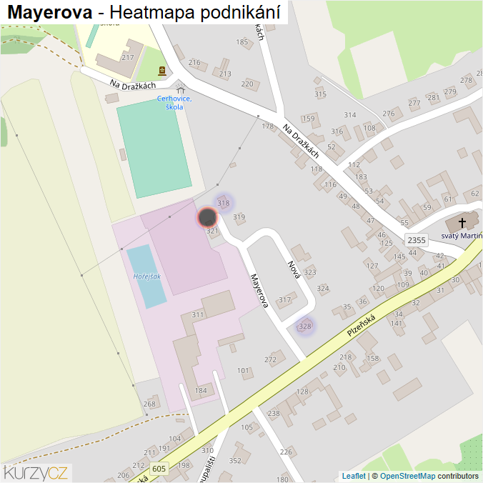 Mapa Mayerova - Firmy v ulici.