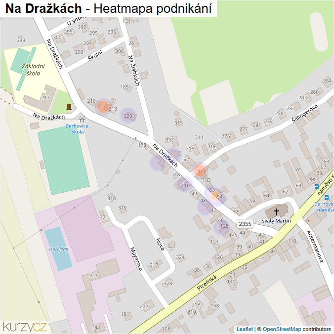 Mapa Na Dražkách - Firmy v ulici.