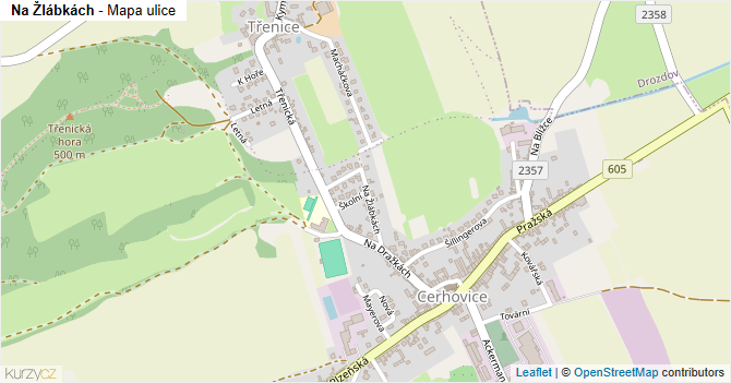 Na Žlábkách - mapa ulice