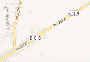 Pražská v obci Cerhovice - mapa ulice