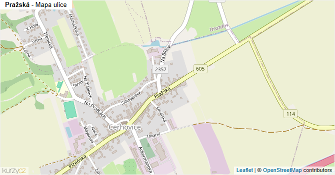 Pražská - mapa ulice