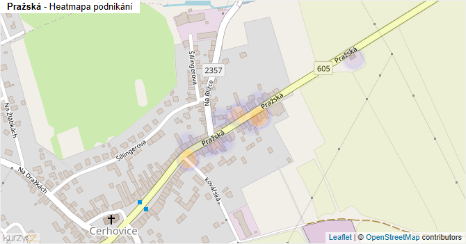 Pražská - mapa podnikání