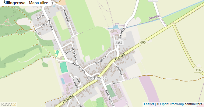 Šillingerova - mapa ulice