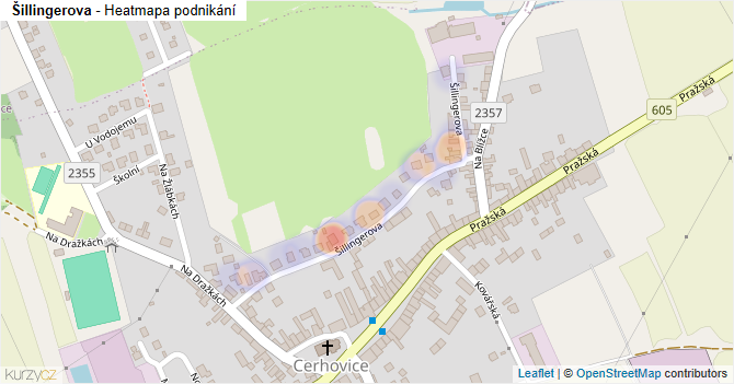 Šillingerova - mapa podnikání