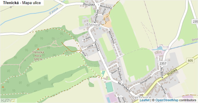Třenická - mapa ulice