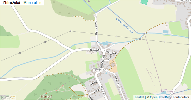 Zbirožská - mapa ulice