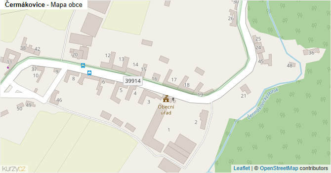 Čermákovice - mapa obce