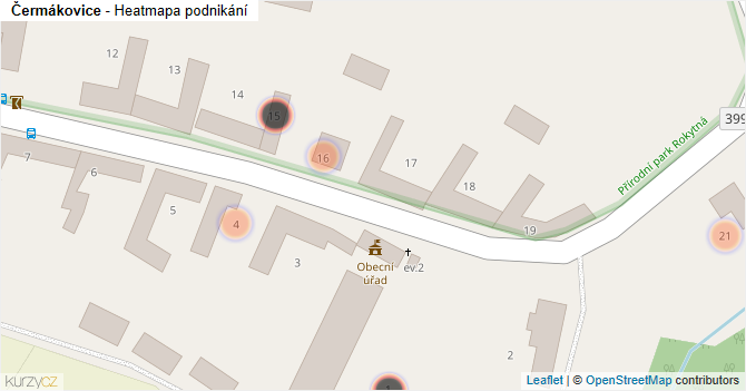 Čermákovice - mapa podnikání