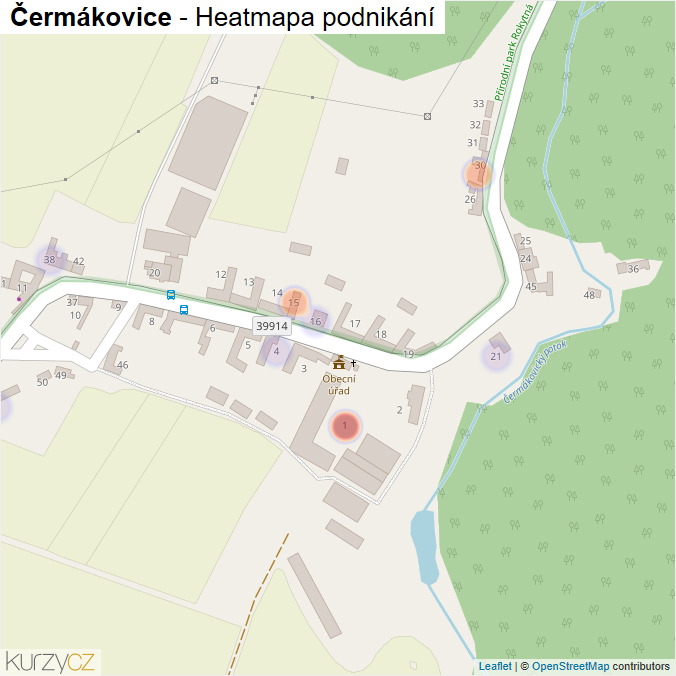 Mapa Čermákovice - Firmy v části obce.