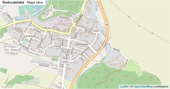 Budovatelská - mapa ulice