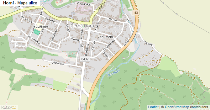 Horní - mapa ulice