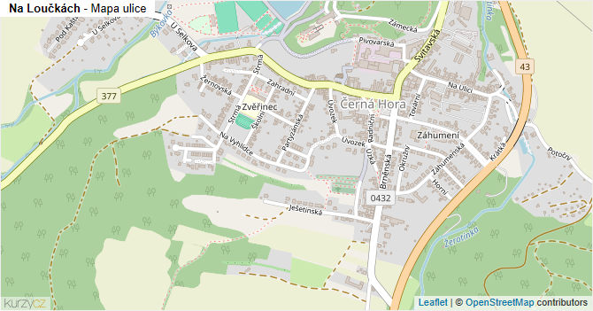 Na Loučkách - mapa ulice