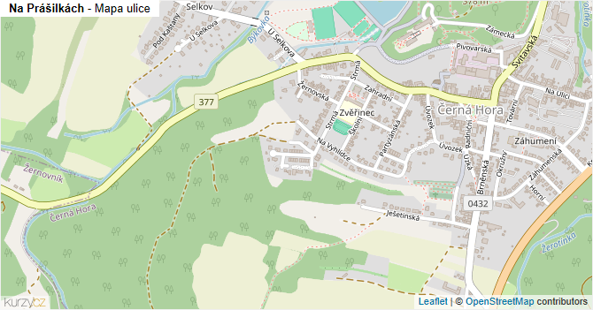 Na Prášilkách - mapa ulice