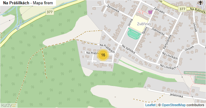 Na Prášilkách - mapa firem