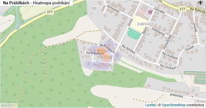 Na Prášilkách - mapa podnikání