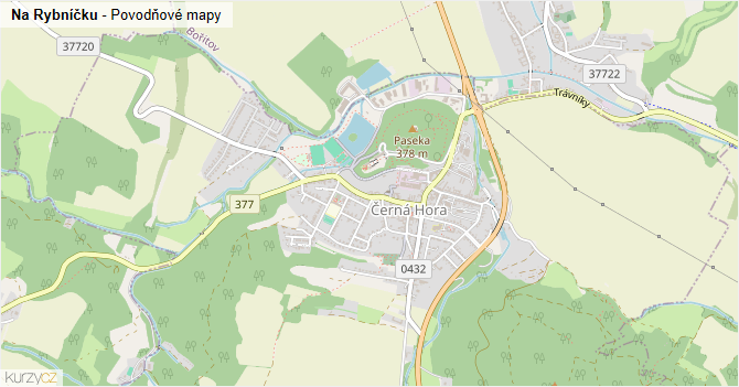 Na Rybníčku - záplavové mapy stoleté vody