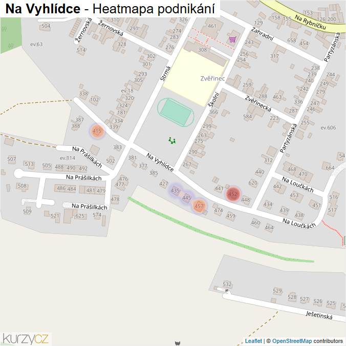 Mapa Na Vyhlídce - Firmy v ulici.