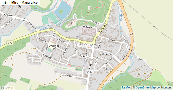 nám. Míru - mapa ulice