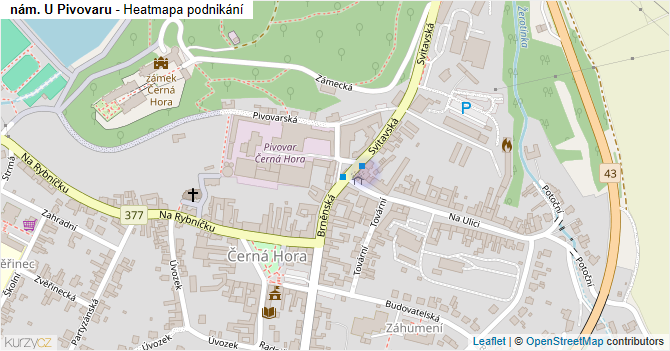 nám. U Pivovaru - mapa podnikání