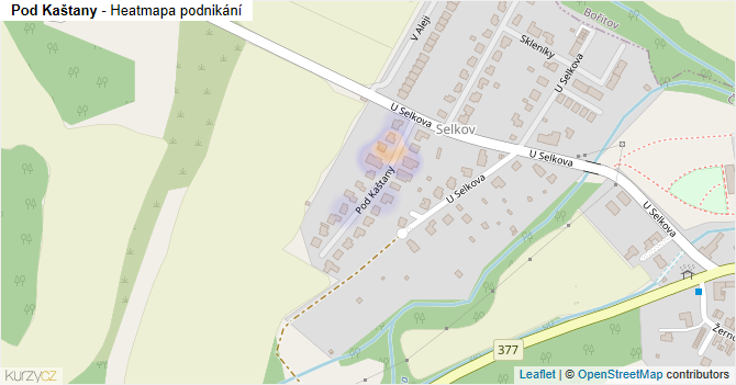 Pod Kaštany - mapa podnikání