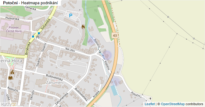 Potoční - mapa podnikání