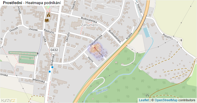 Prostřední - mapa podnikání