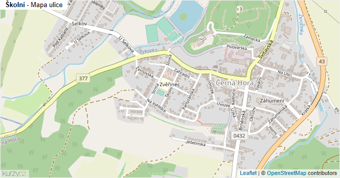 Školní - mapa ulice