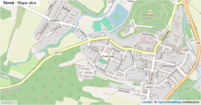 Strmá - mapa ulice