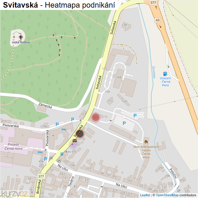 Mapa Svitavská - Firmy v ulici.