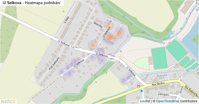 U Selkova - mapa podnikání