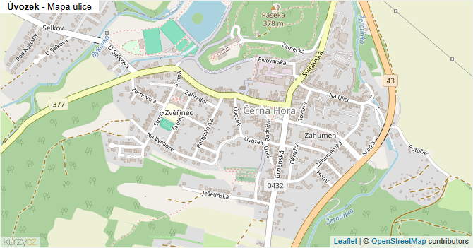 Úvozek - mapa ulice