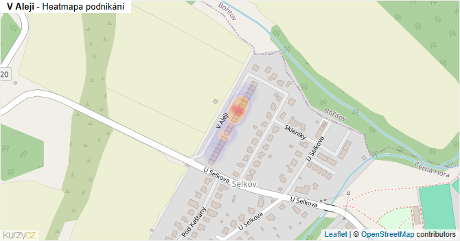 V Aleji - mapa podnikání