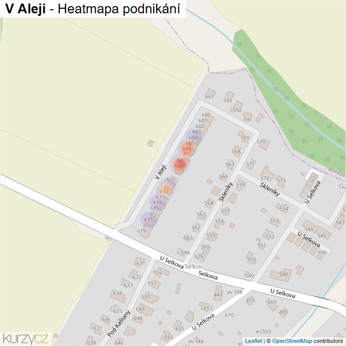 Mapa V Aleji - Firmy v ulici.