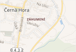 Záhumenská v obci Černá Hora - mapa ulice