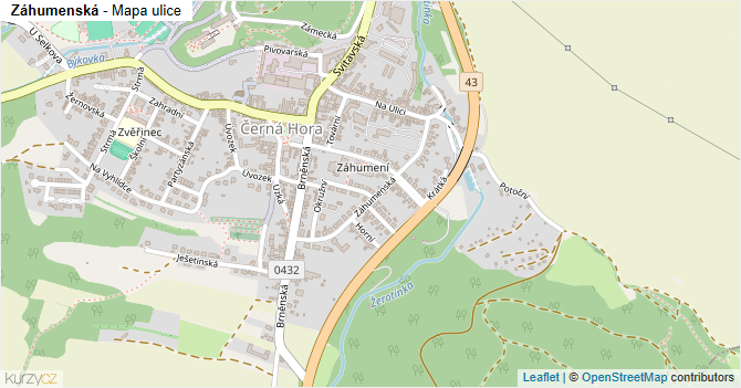Záhumenská - mapa ulice