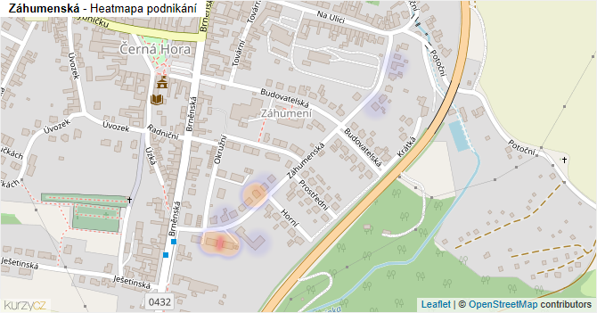 Záhumenská - mapa podnikání