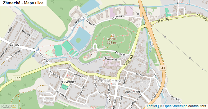 Zámecká - mapa ulice