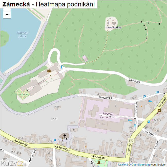 Mapa Zámecká - Firmy v ulici.
