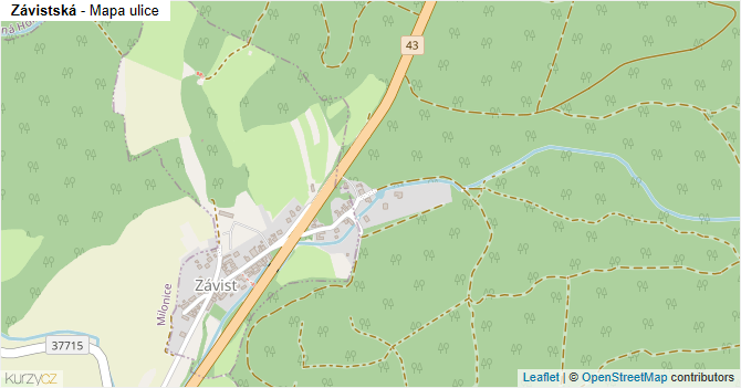 Závistská - mapa ulice