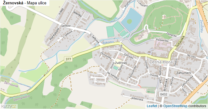 Žernovská - mapa ulice