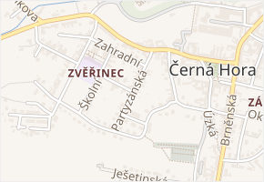 Zvěřinecká v obci Černá Hora - mapa ulice