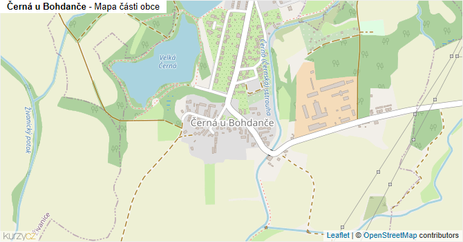 Černá u Bohdanče - mapa části obce