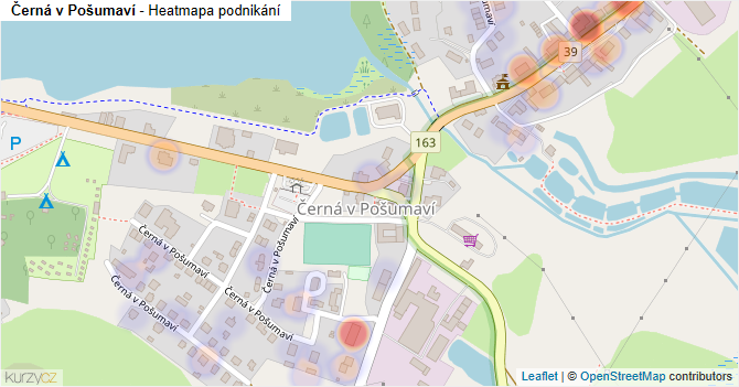 Černá v Pošumaví - mapa podnikání